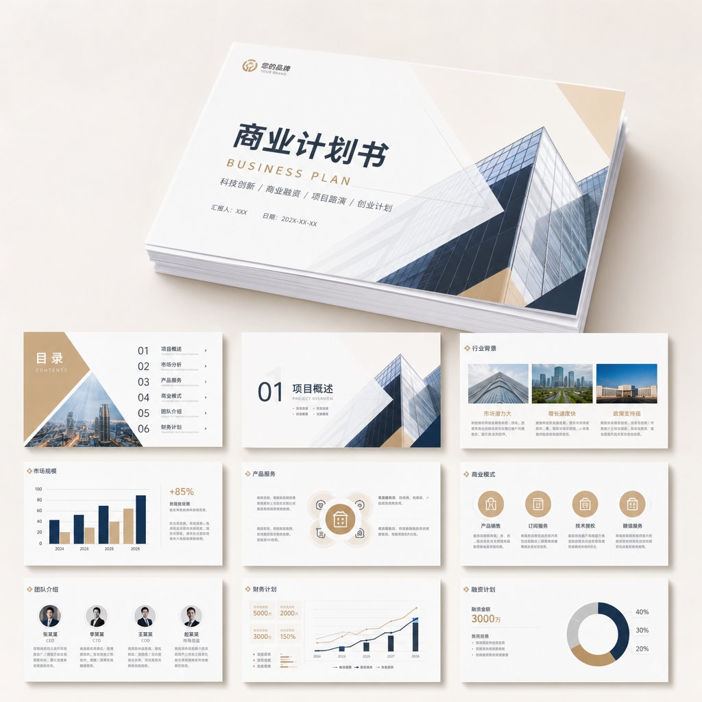 商务路演融资 PPT 模板