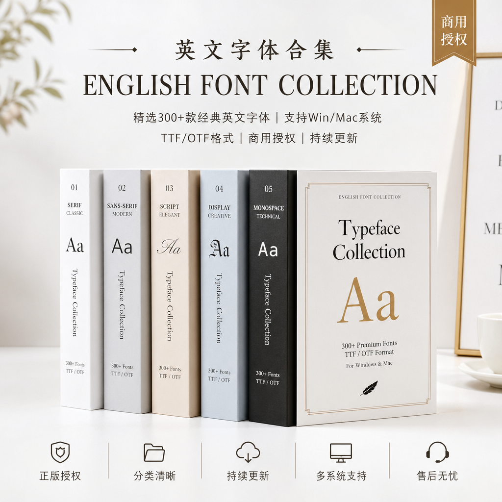 英文衬线字体合集 (60 款)